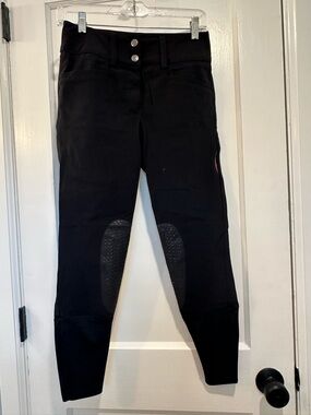 Black Animo Riding Breeches with Silicone Knee Patches